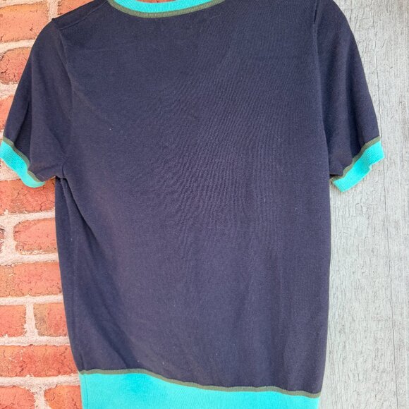 Banana Republic X Issa London Colorblock Sweater with Pearlized Button detail - Picture 3 of 9